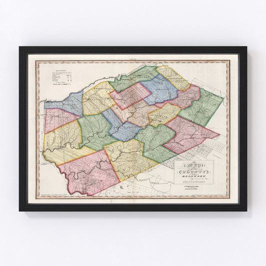 Vintage Map of Delaware County, New York 1840