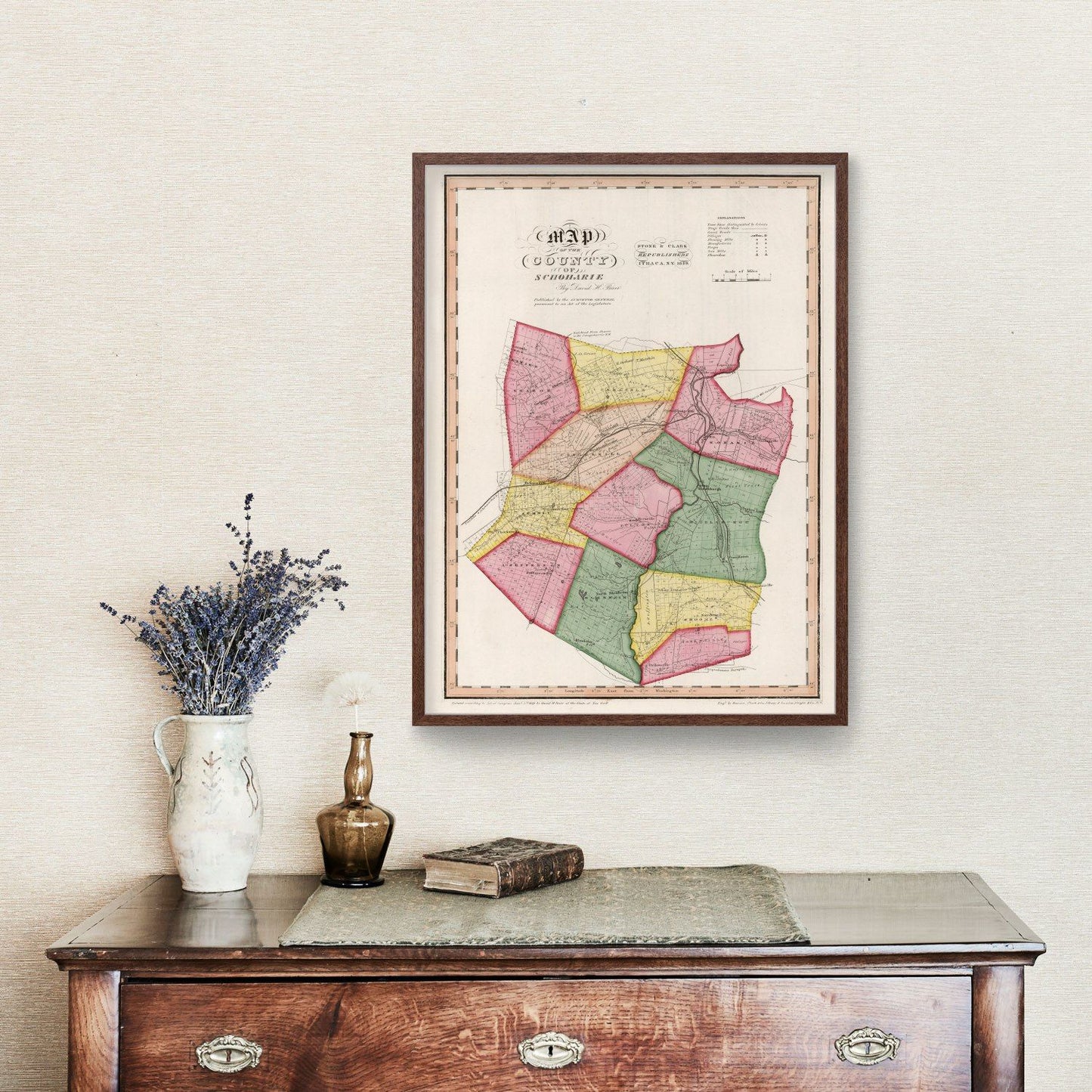 Vintage Map of Schoharie County, New York 1839