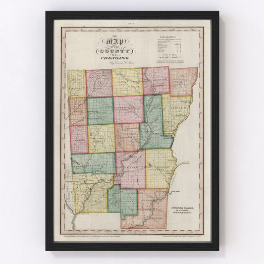 Vintage Map of Chenango County, New York 1840