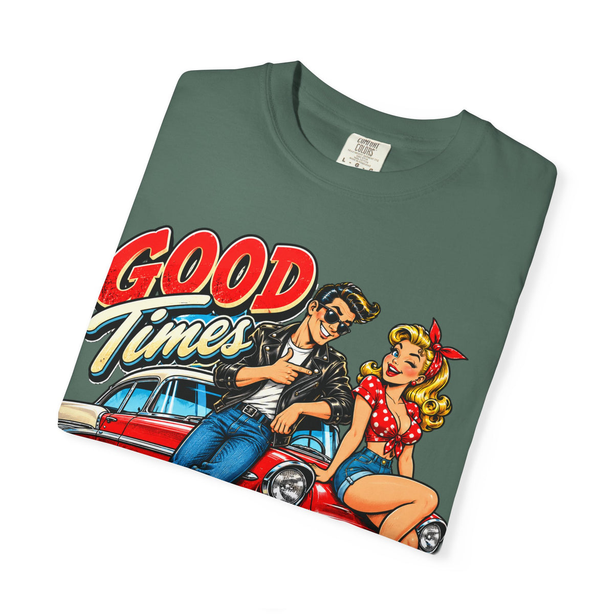 Good Times Retro Car Tee — Vintage 1950s Rockabilly Graphic T‑Shirt