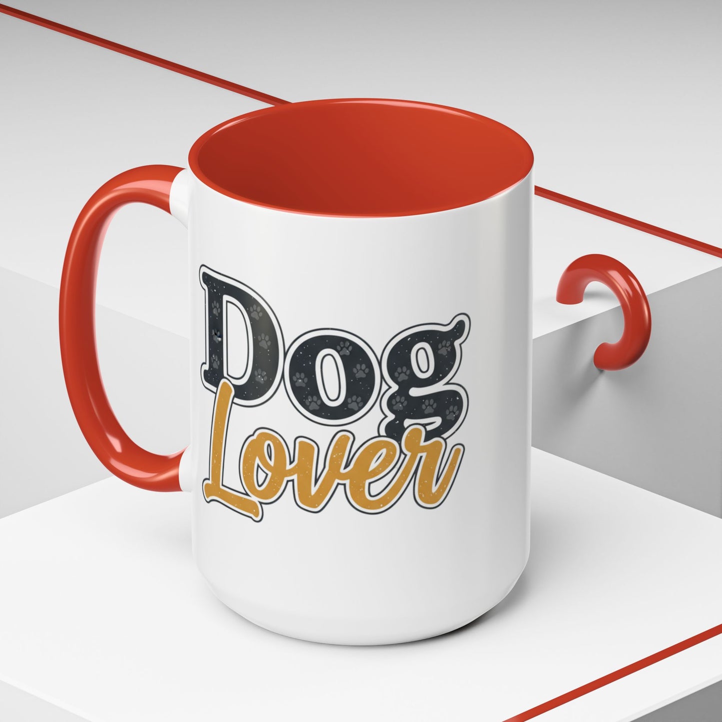 Dog Lover Accent Coffee Mug — 'Dog Lover' 11/15oz Ceramic Mug