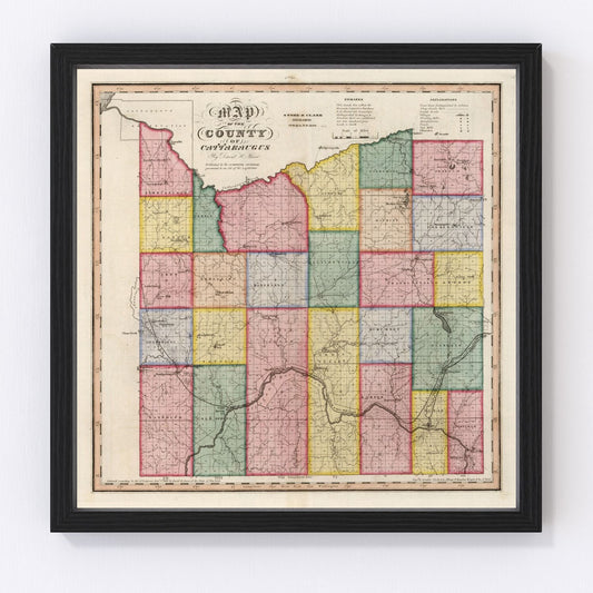 Vintage Map of Cattaraugus County, New York 1839