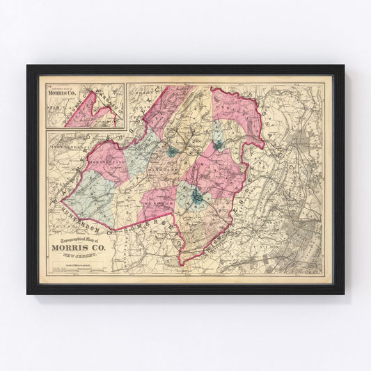 Vintage Map of Morris County, New Jersey 1872