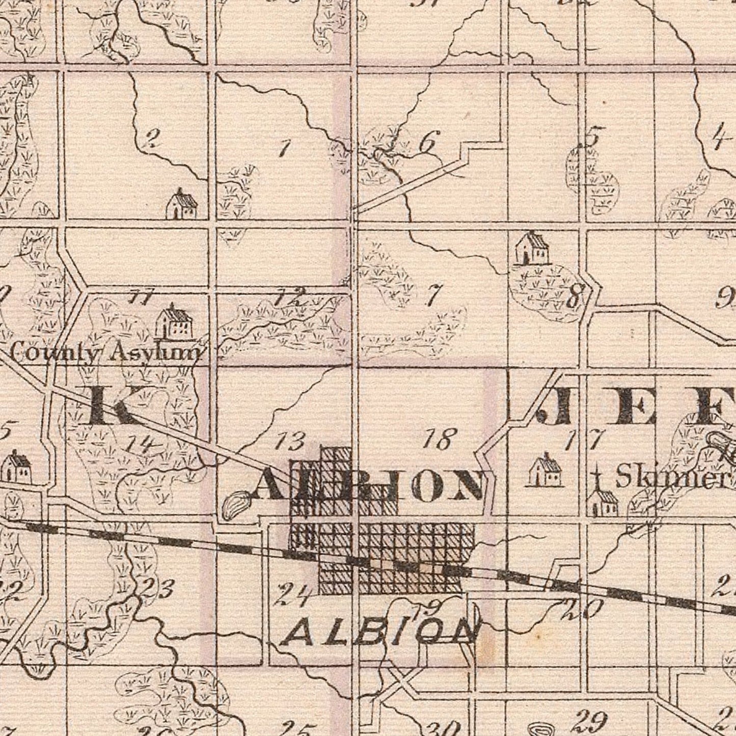Vintage Map of Noble County, Indiana 1876
