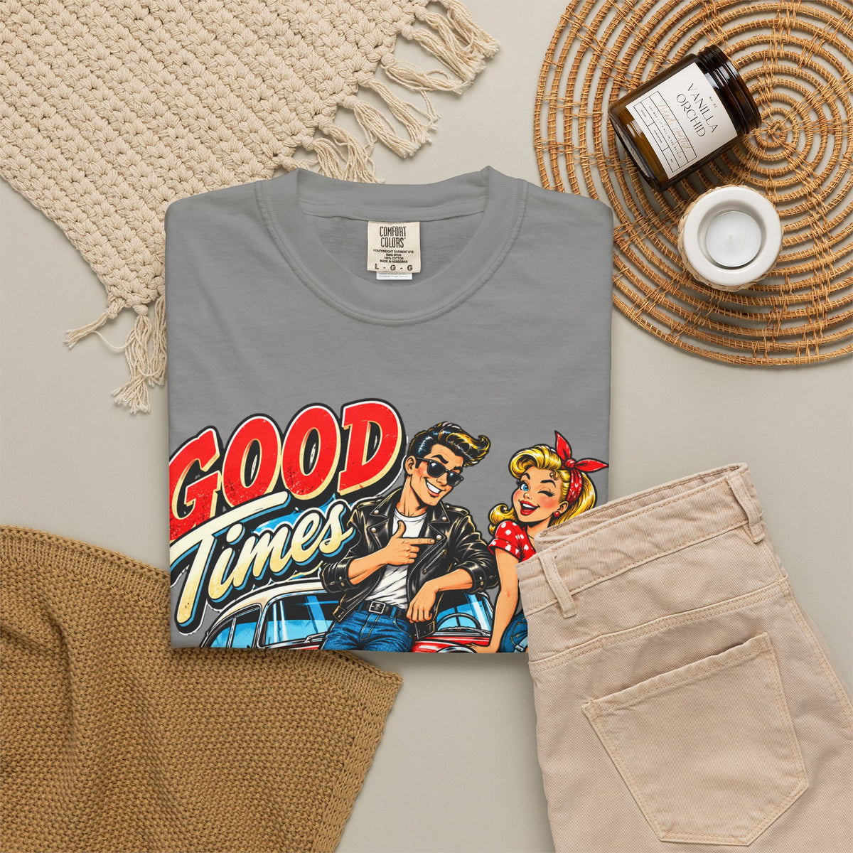Good Times Retro Car Tee — Vintage 1950s Rockabilly Graphic T‑Shirt