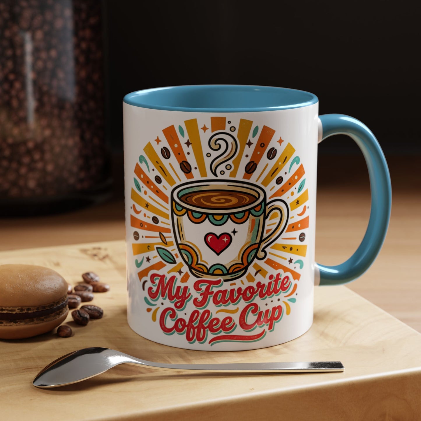 My Favorite Coffee Cup Accent Mug — Colorful Ceramic Coffee Mug (11/15oz)