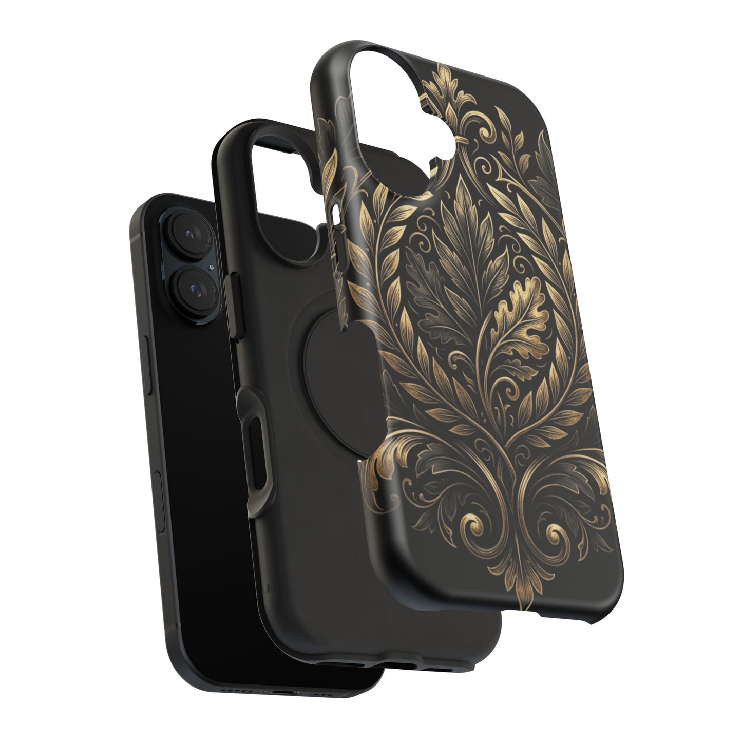 Baroque Gold Leaf Phone Case — Impact-Resistant Protective Cover