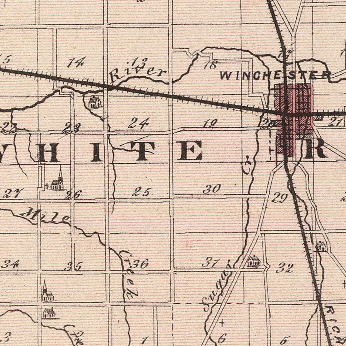 Vintage Map of Randolph County, Indiana 1876