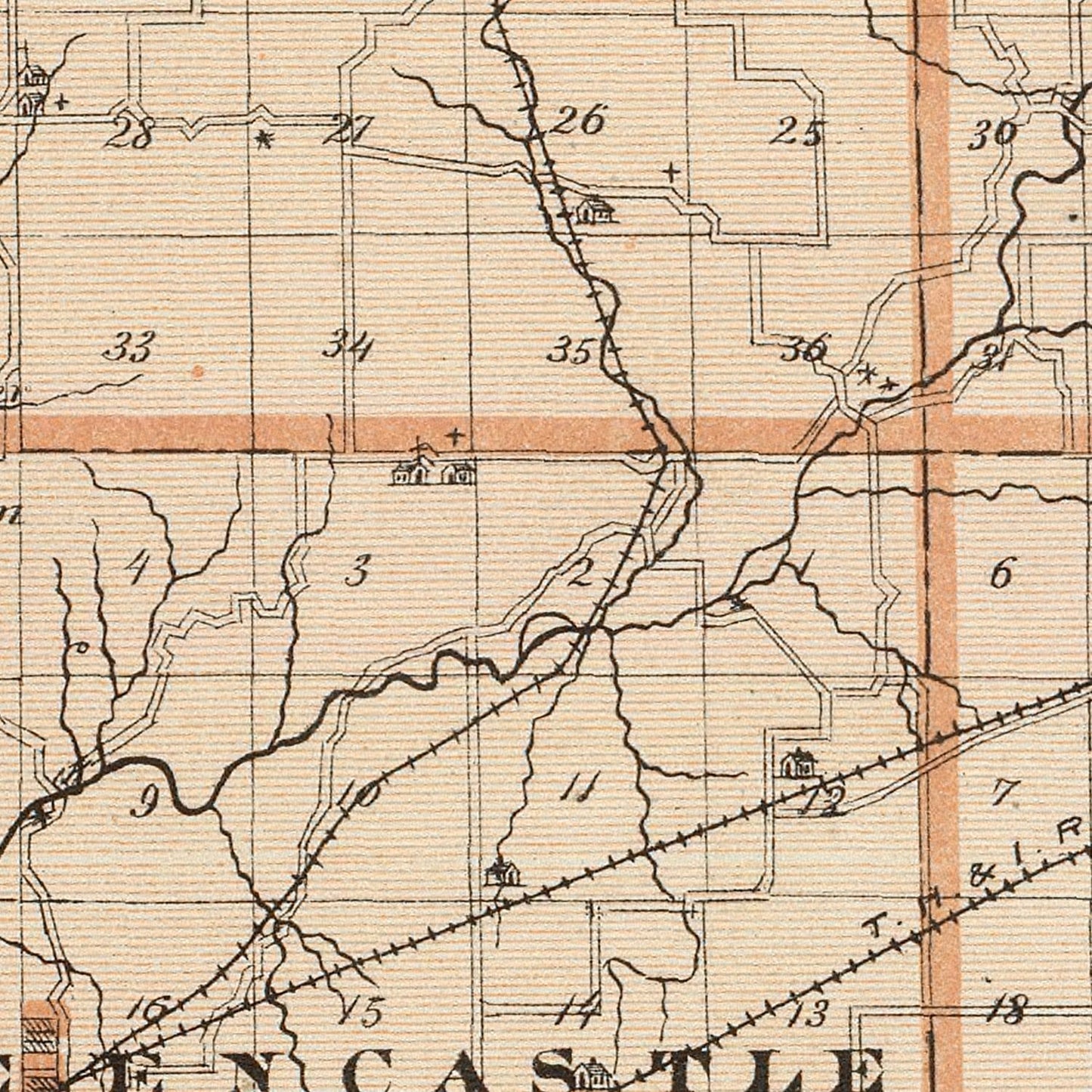 Vintage Map of Putnam County, Indiana 1876