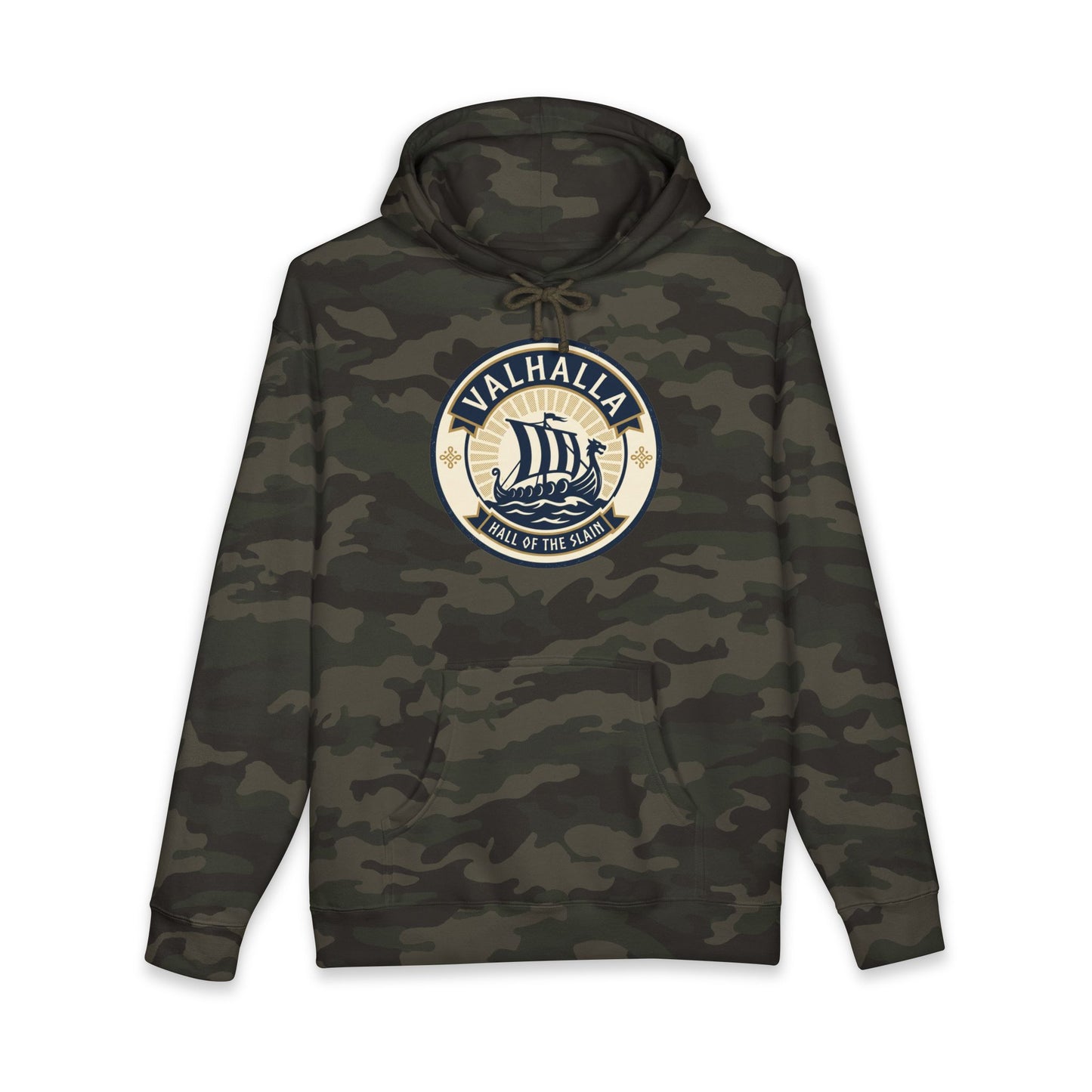 Valhalla Viking Ship Hoodie — Norse Mythology Graphic Pullover