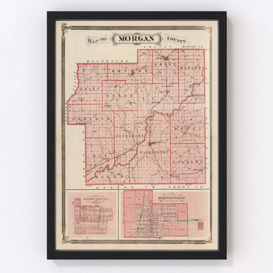 Vintage Map of Morgan County, Indiana 1876