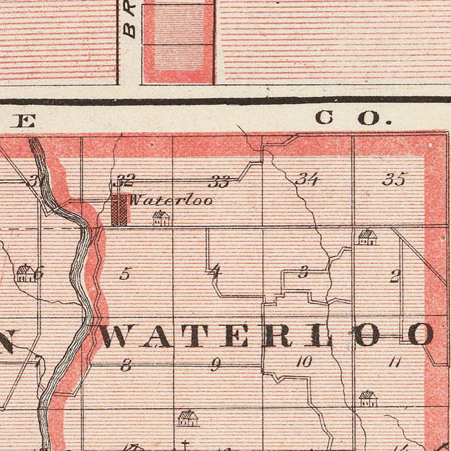 Vintage Map of Fayette County, Indiana 1876