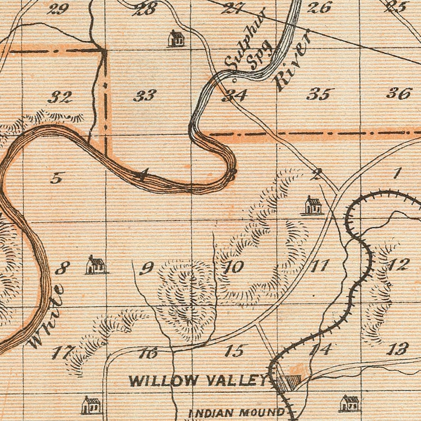 Vintage Map of Martin County, Indiana 1876