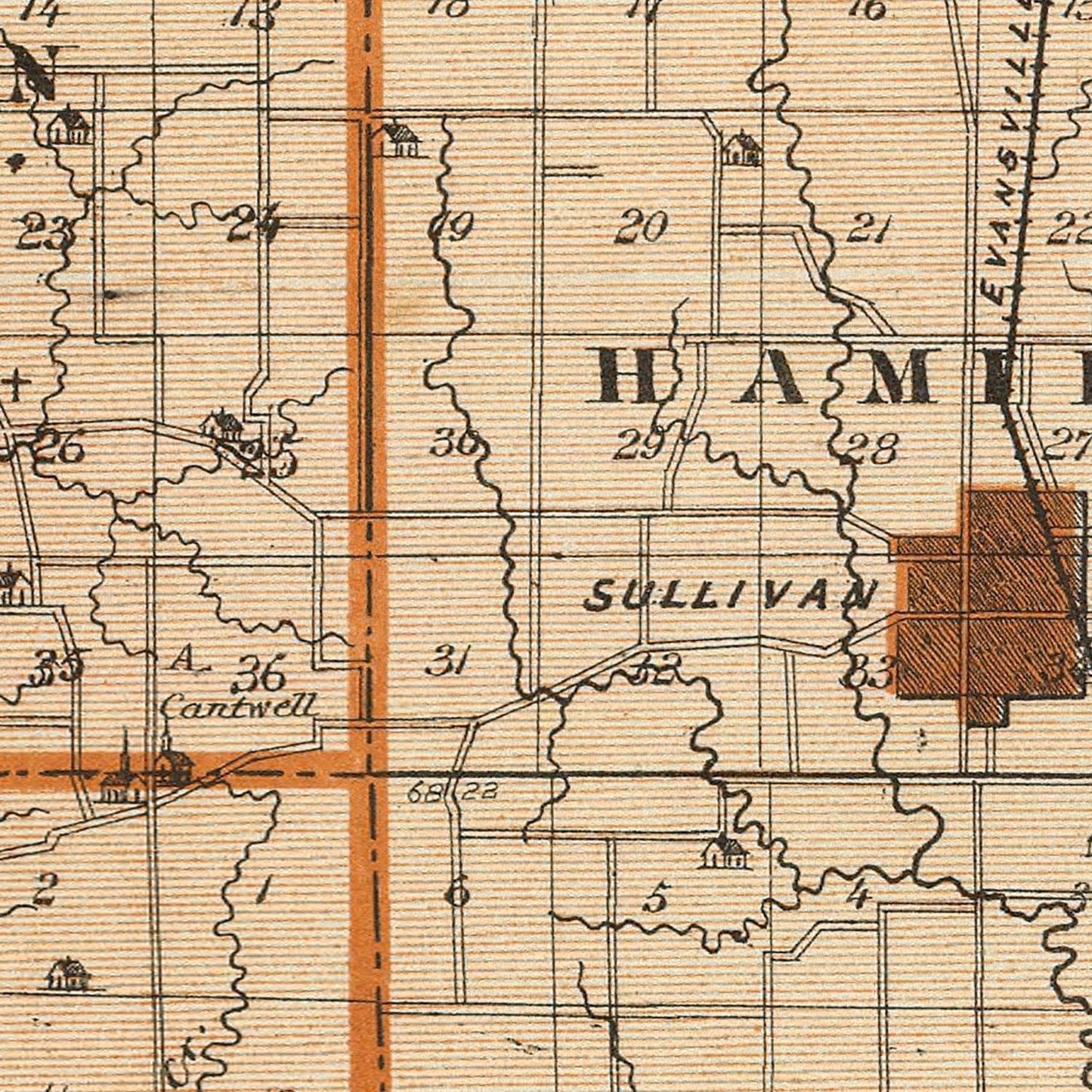 Vintage Map of Sullivan County, Indiana 1876