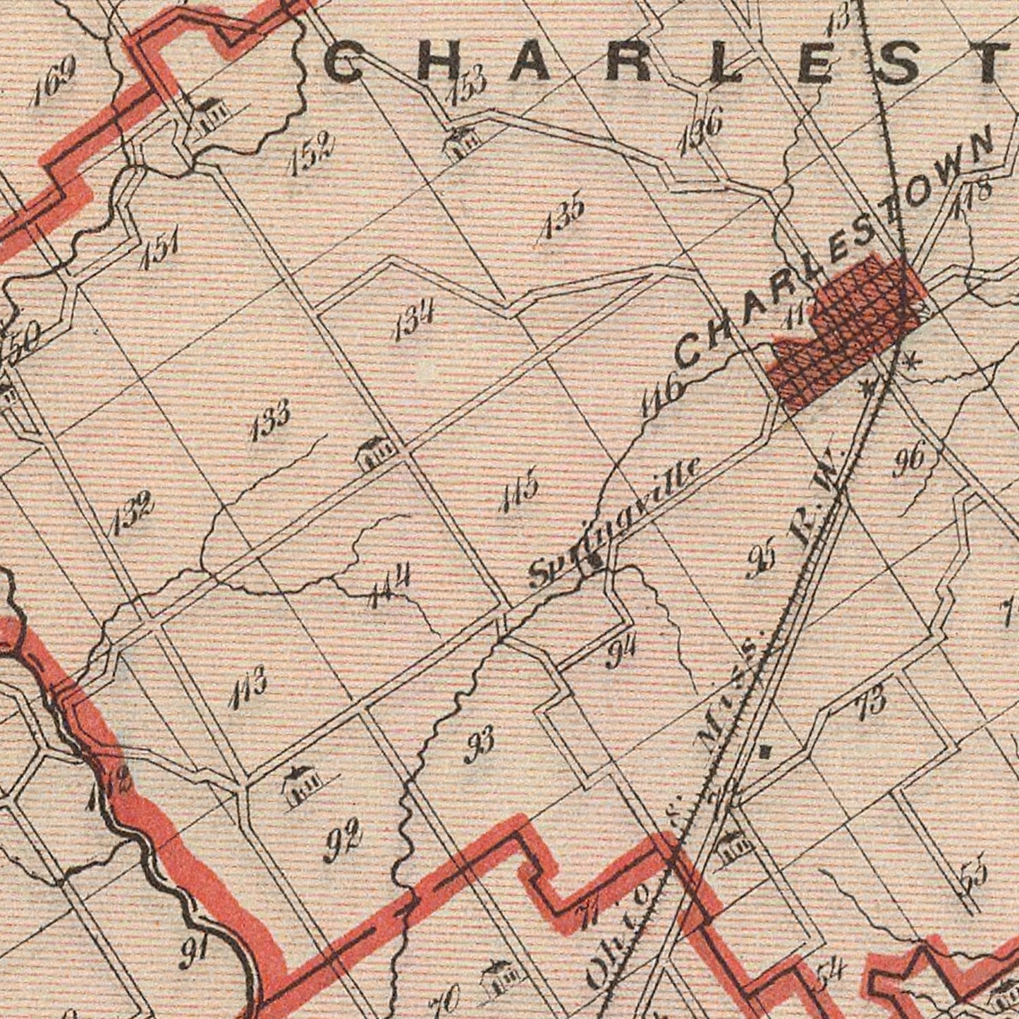 Vintage Map of Clark County, Indiana 1876