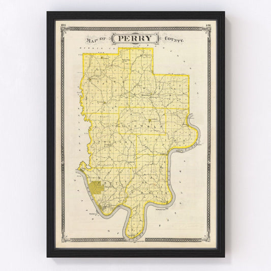 Vintage Map of Perry County, Indiana 1876