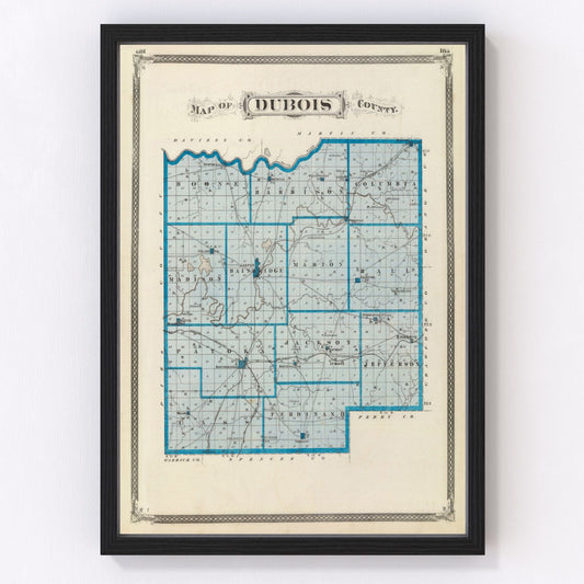 Vintage Map of Dubois County, Indiana 1876