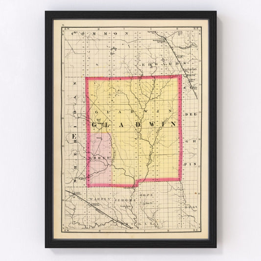 Vintage Map of Gladwin County, Michigan 1873