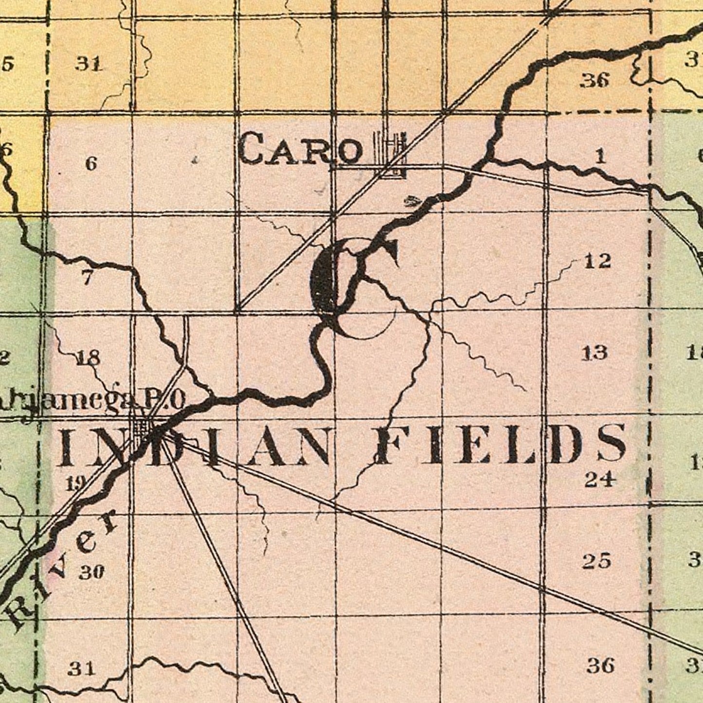 Vintage Map of Tuscola County, Michigan 1873