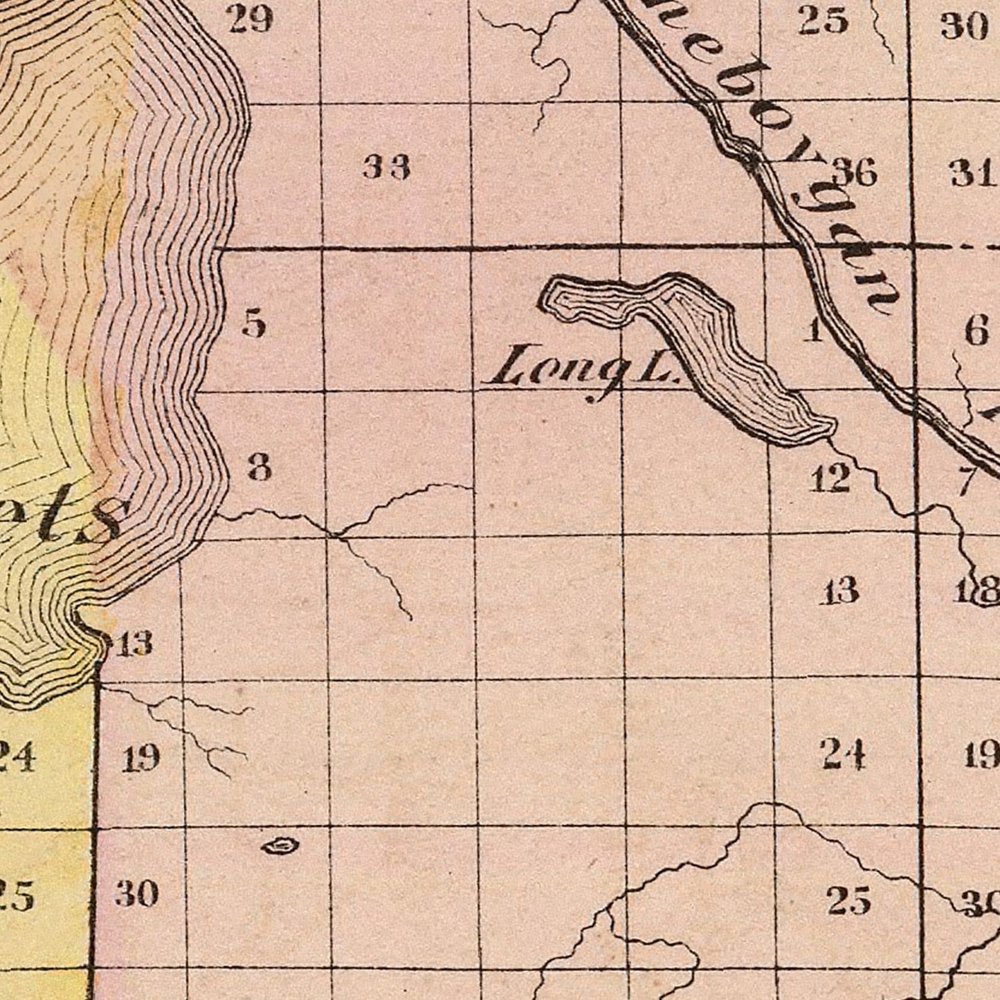 Vintage Map of Cheboygan County, Michigan 1873