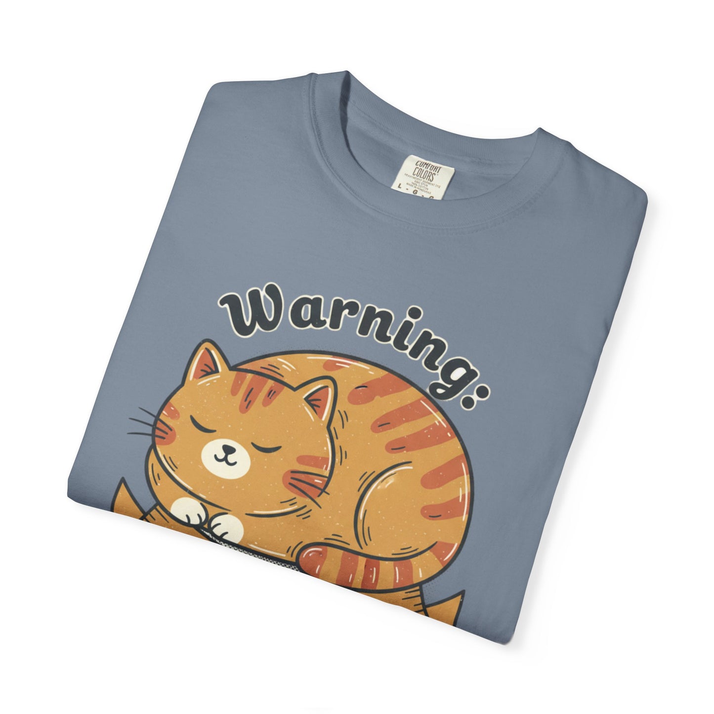 Warning may nap at anytime T-shirt | Sleeping Orange Cat