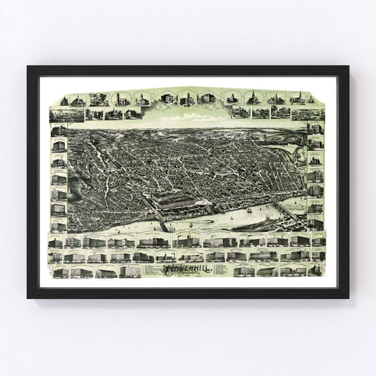 Vintage Map of Haverhill, Massachusetts 1893