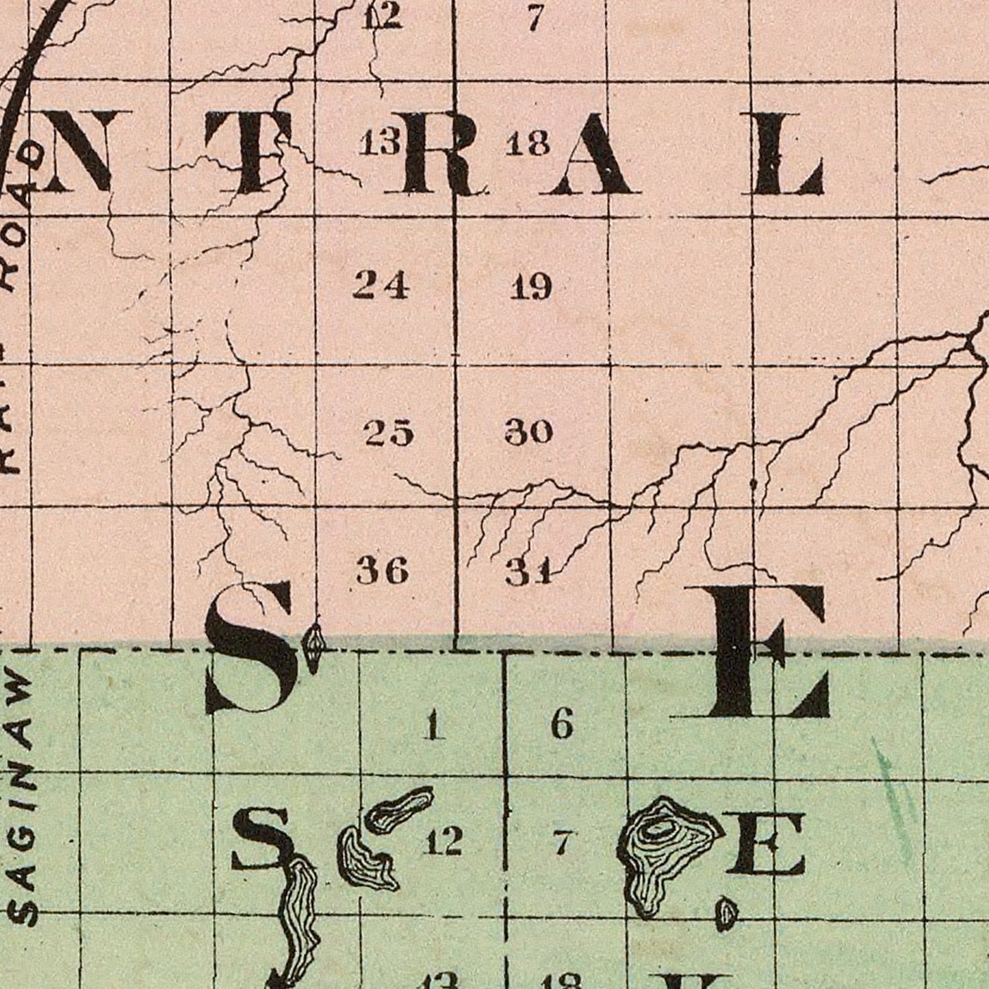 Vintage Map of Otsego County, Michigan 1873