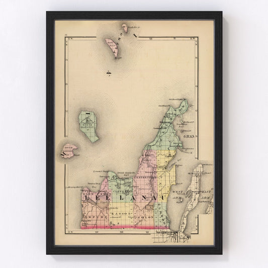 Vintage Map of Lee Lanau County, Michigan 1873