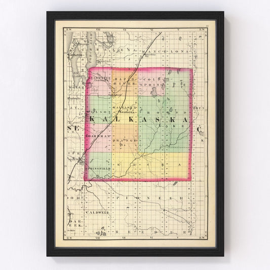 Vintage Map of Kalkaska County, Michigan 1873