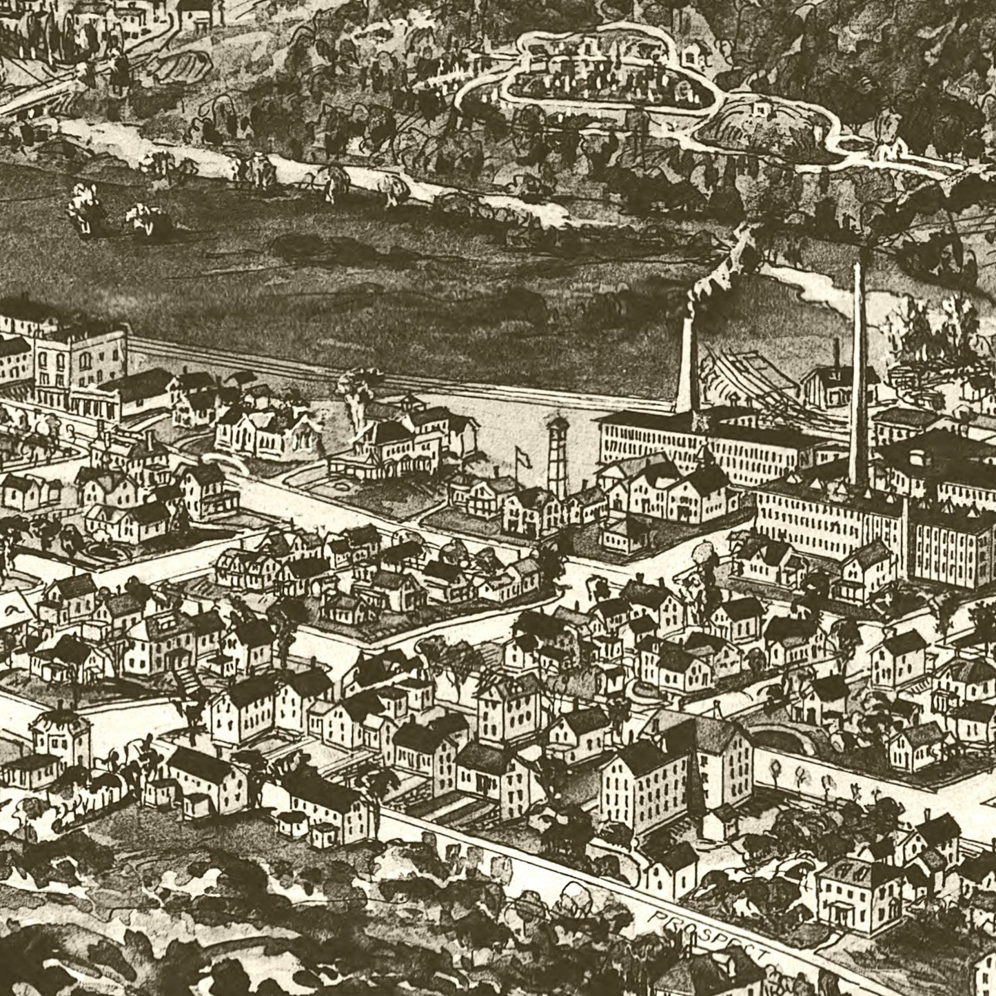 Vintage Map of Hopedale, Massachusetts 1899