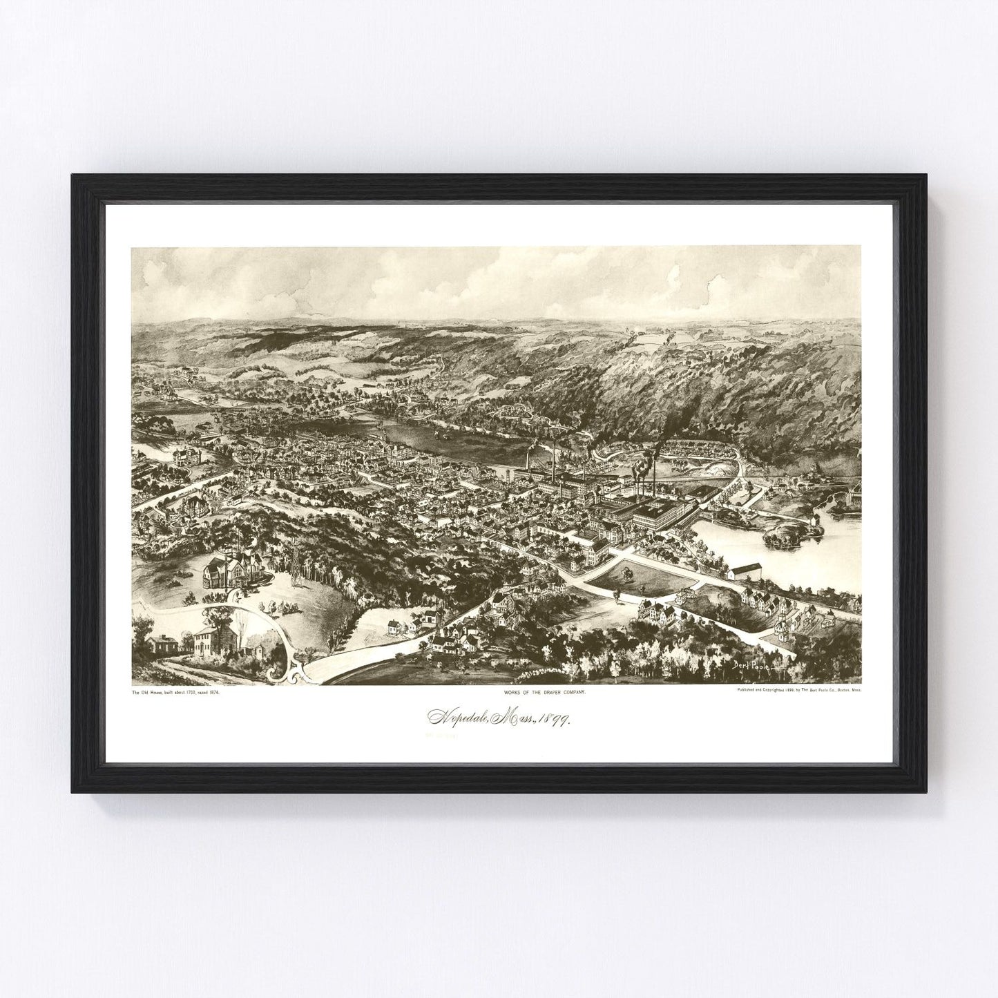 Vintage Map of Hopedale, Massachusetts 1899
