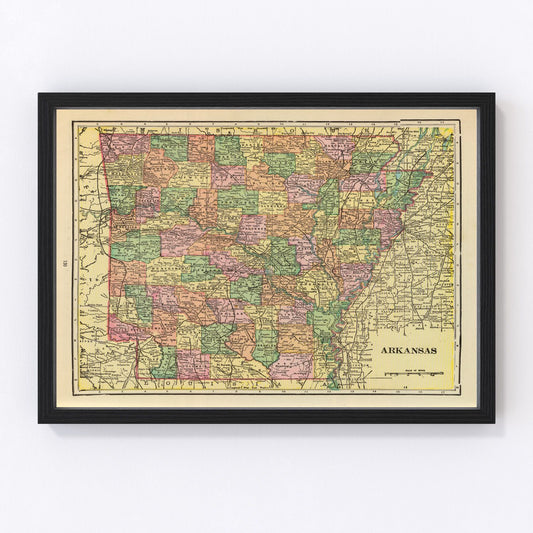 Vintage Map of Arkansas 1909