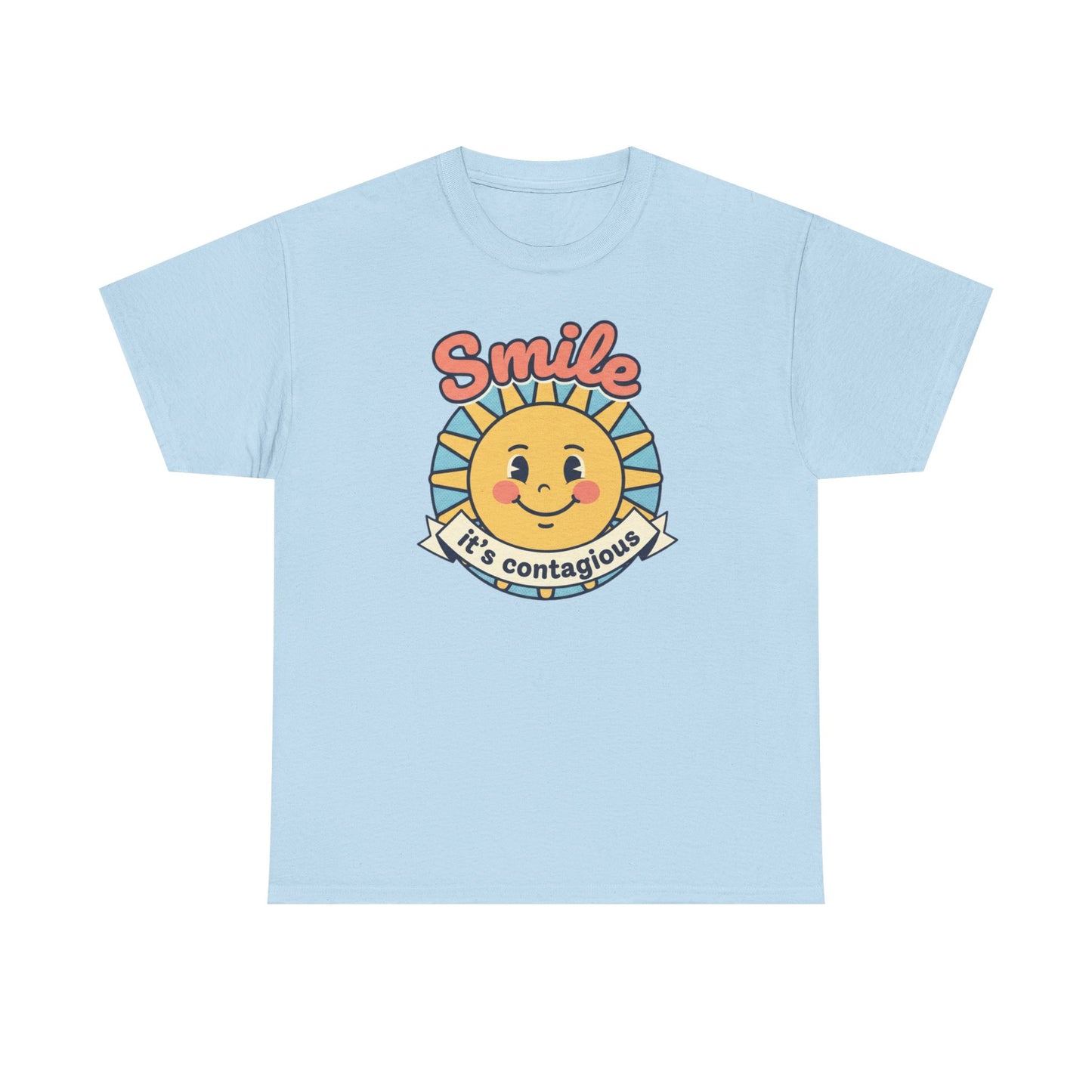 Smiling Sun "Smile It's Contagious" Tee | Cute Retro Sunshine Tee