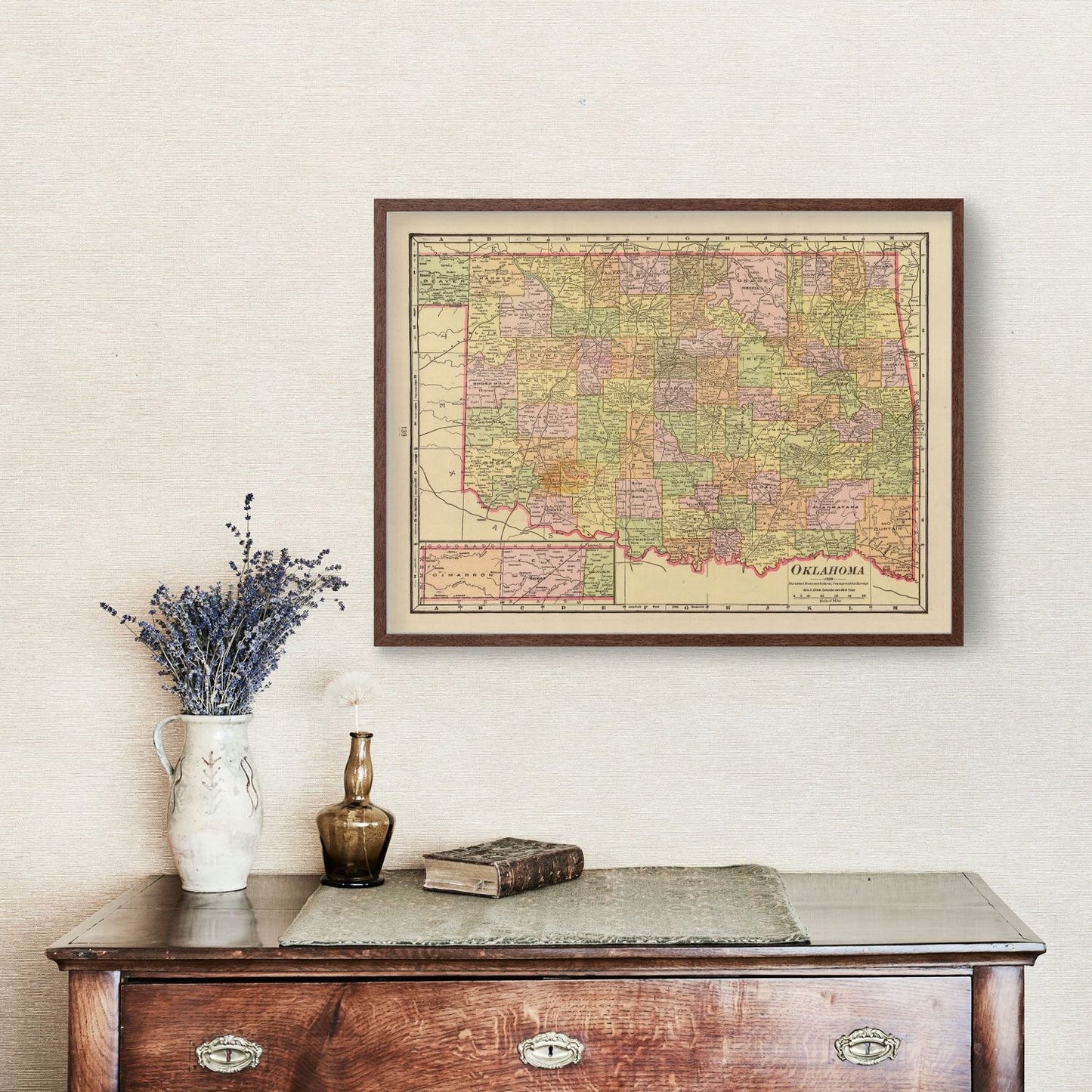 Vintage Map of Oklahoma 1909