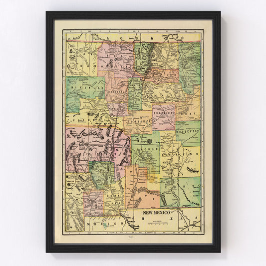 Vintage Map of New Mexico 1909