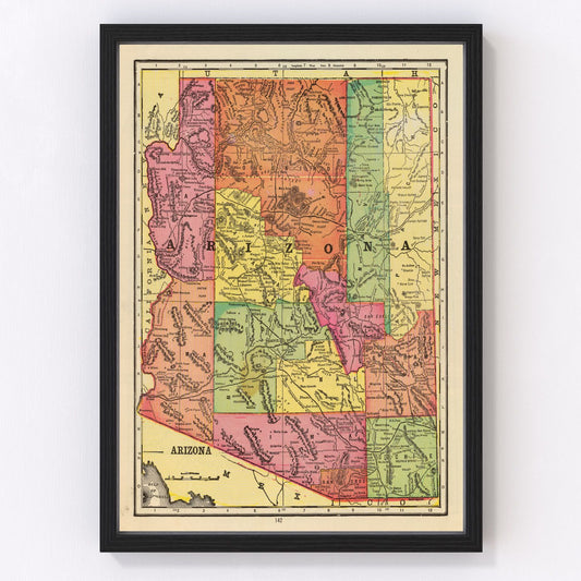 Vintage Map of Arizona 1909