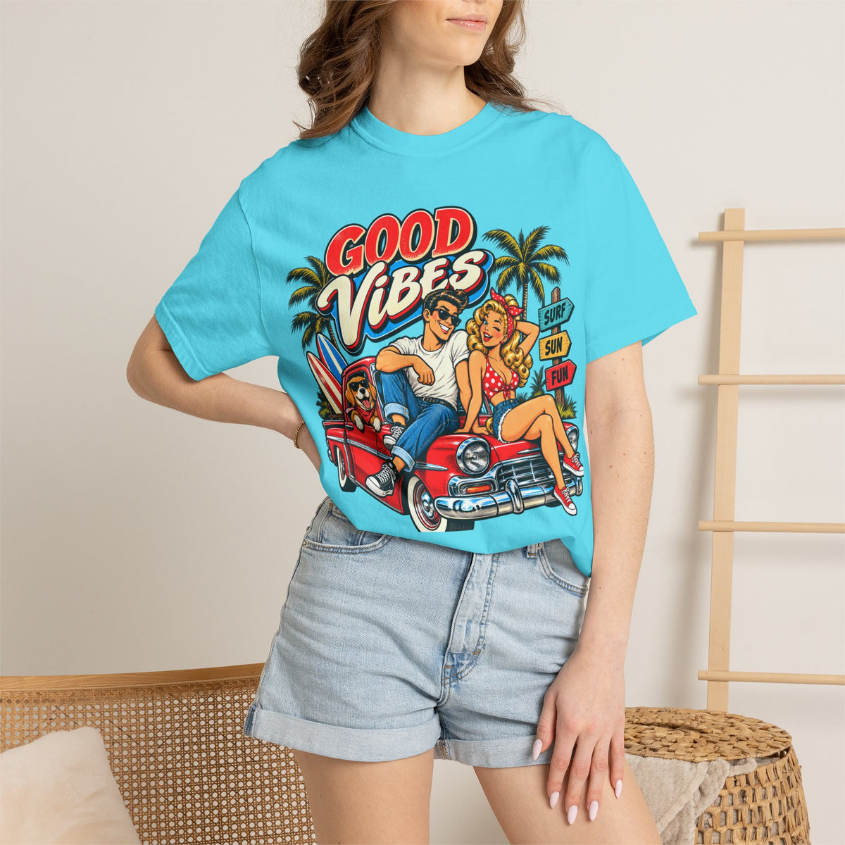 Good Vibes Retro Beach T-Shirt