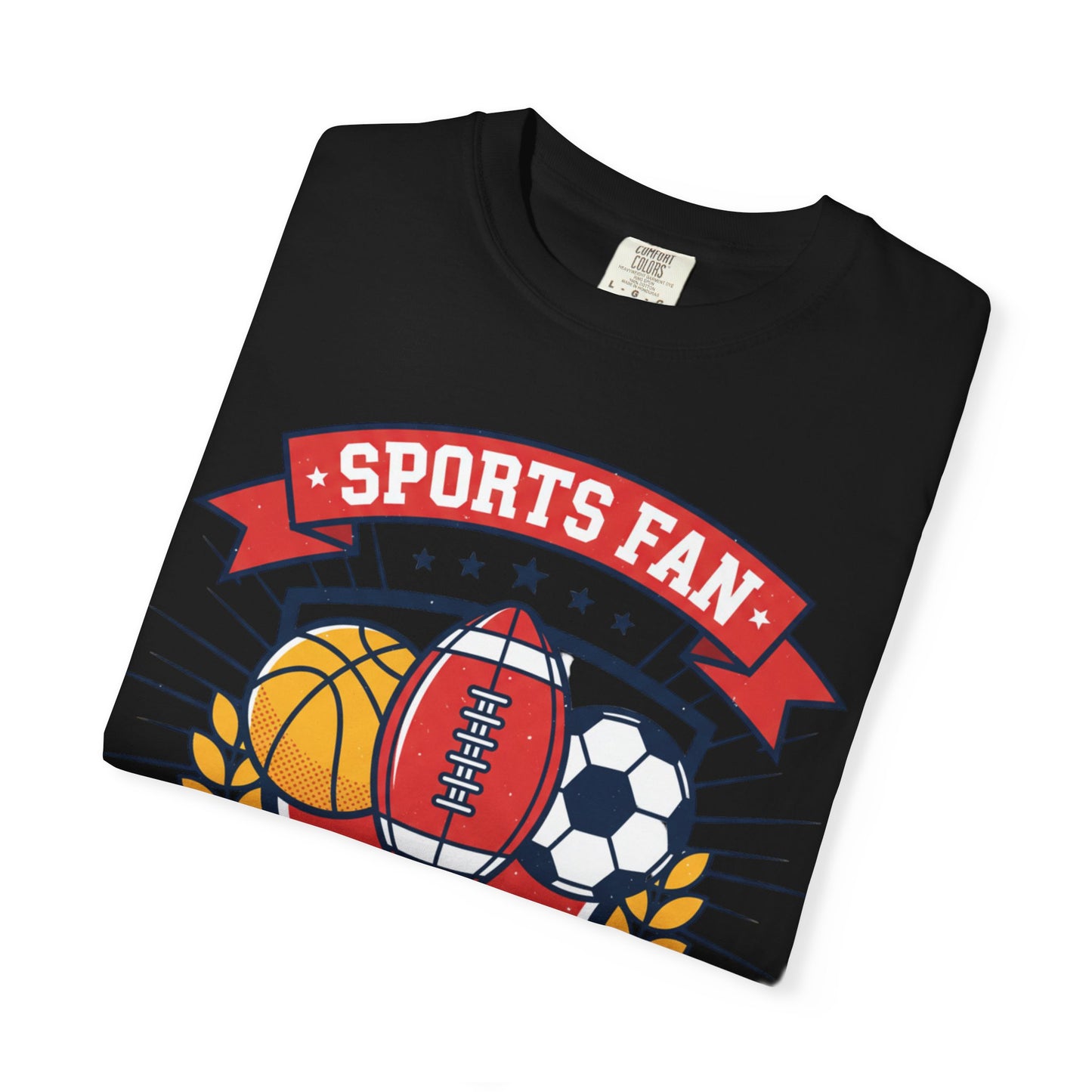 Sports Fan emblem T-shirt | Football Basketball Soccer Baseball