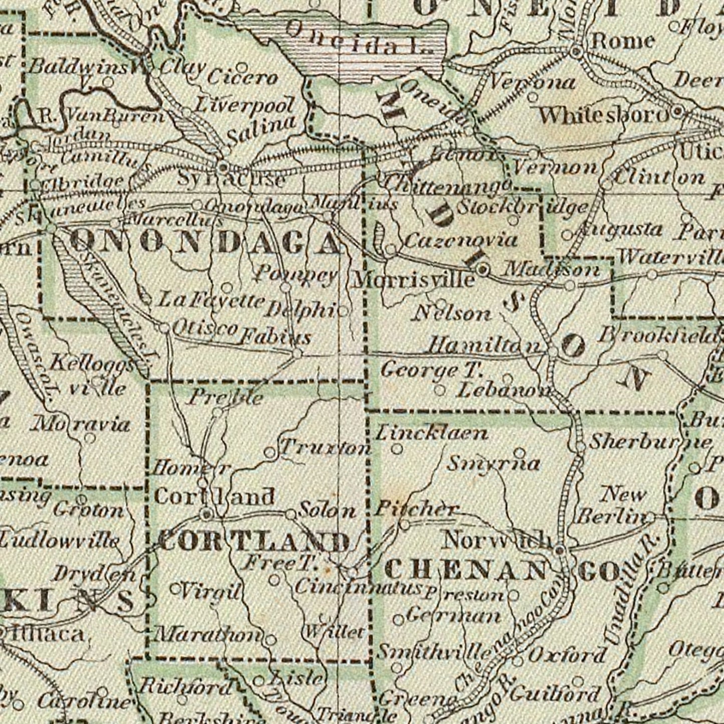 Vintage Map of New York 1842