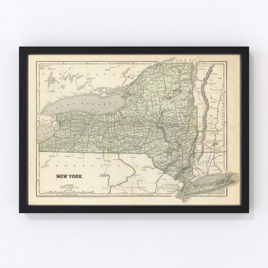 Vintage Map of New York 1842