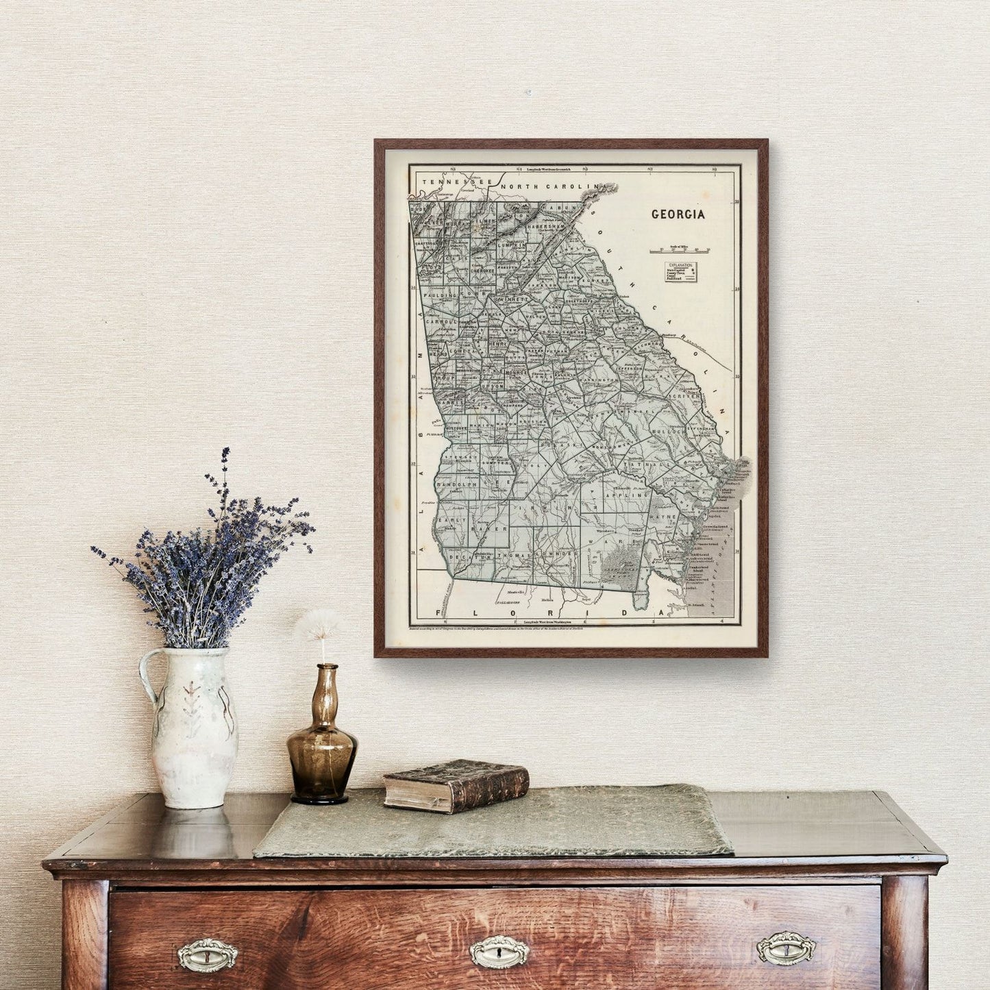 Vintage Map of Georgia 1842