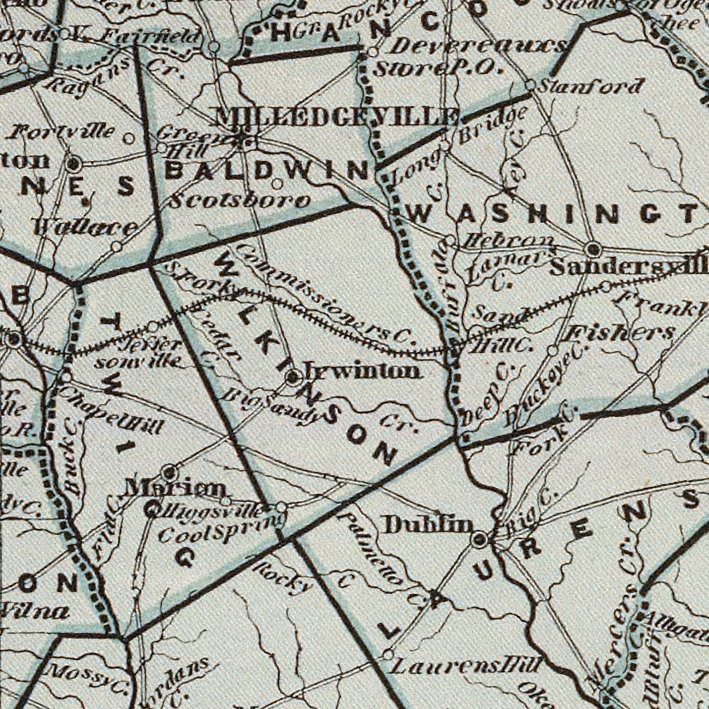 Vintage Map of Georgia 1842