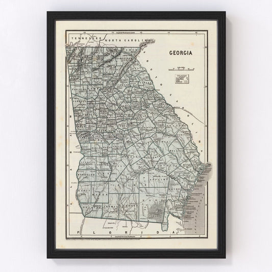 Vintage Map of Georgia 1842