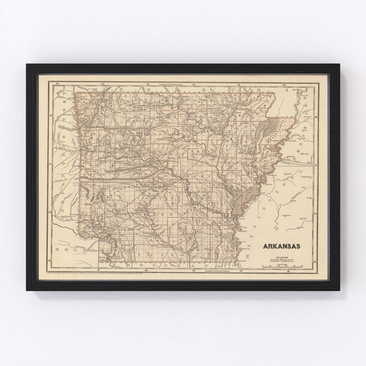Vintage Map of Arkansas 1842