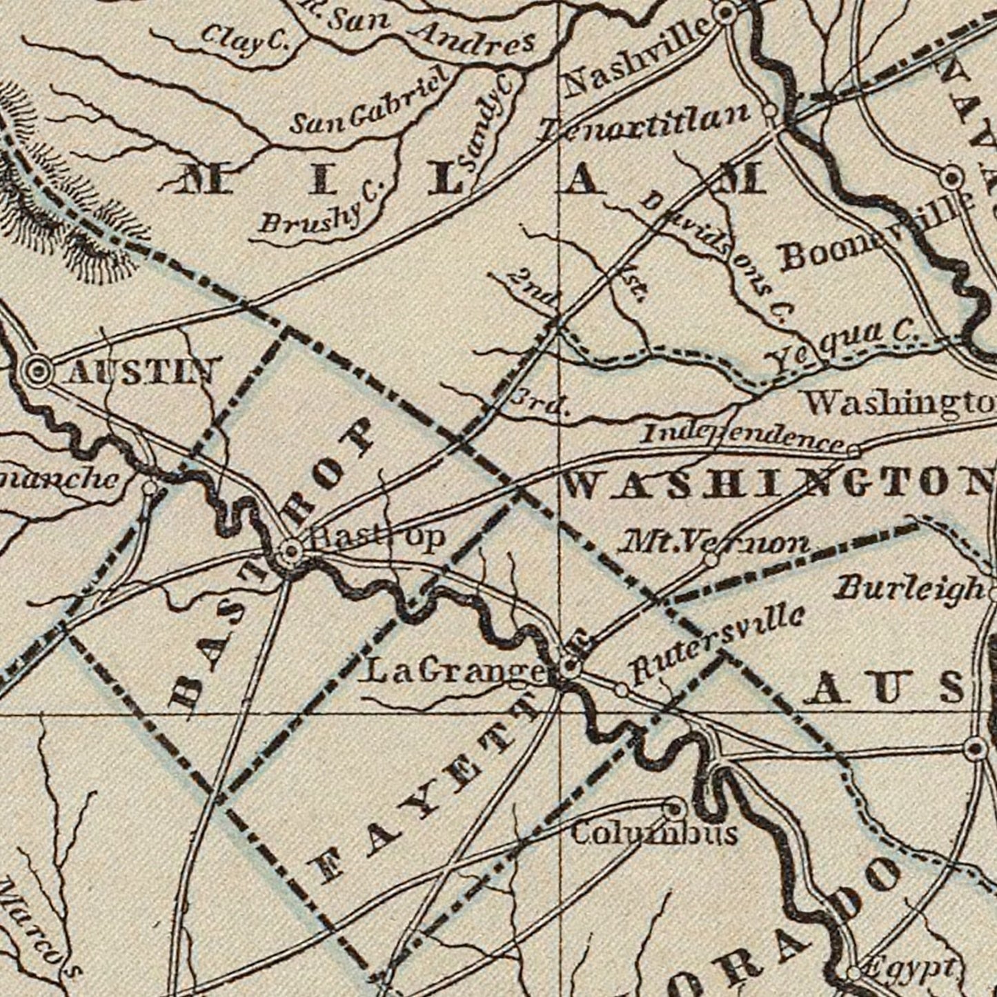 Vintage Map of Texas 1842