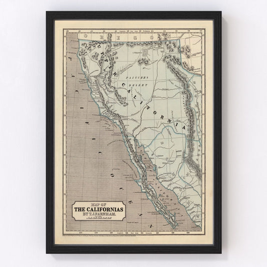 Vintage Map of California 1842