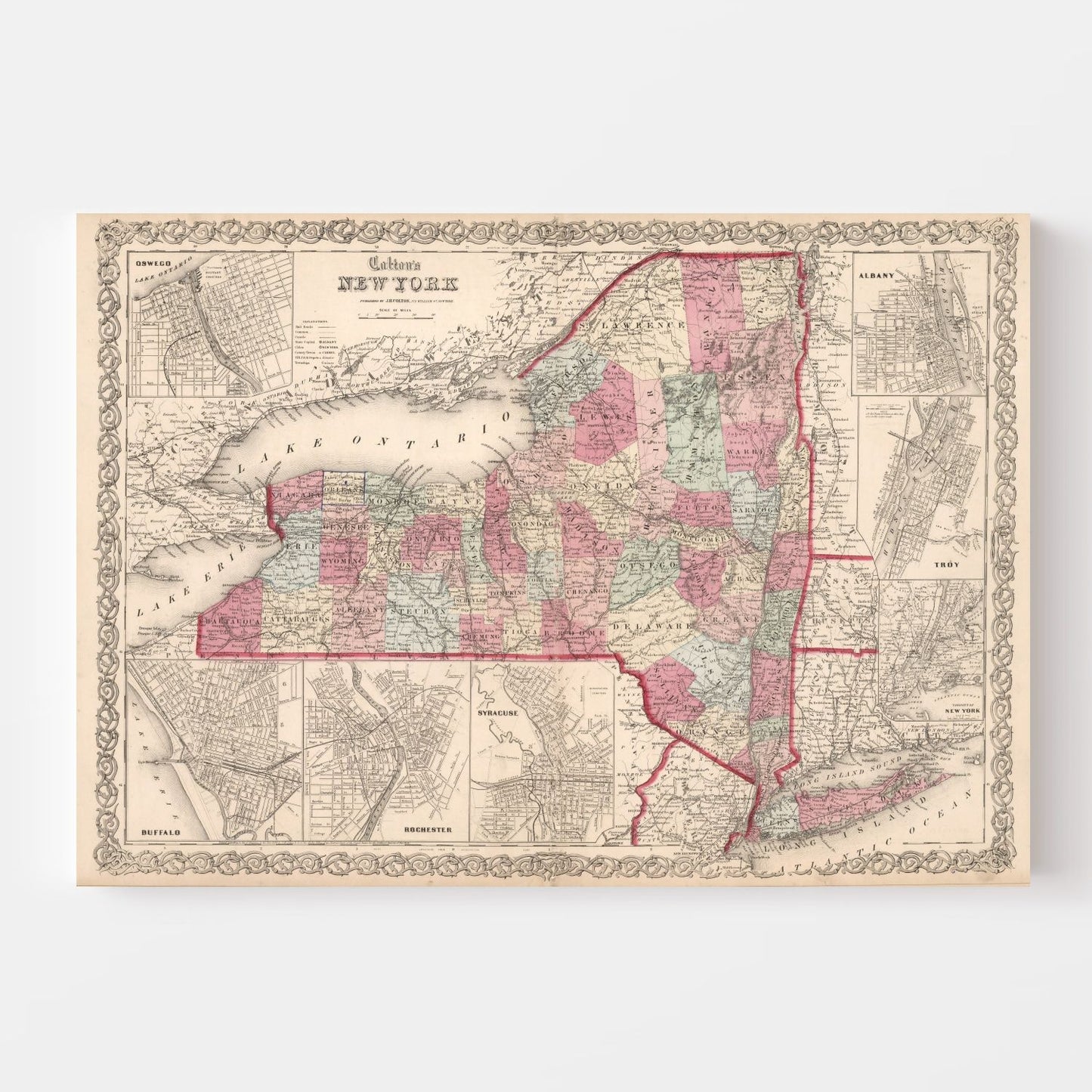 Vintage Map of New York 1861