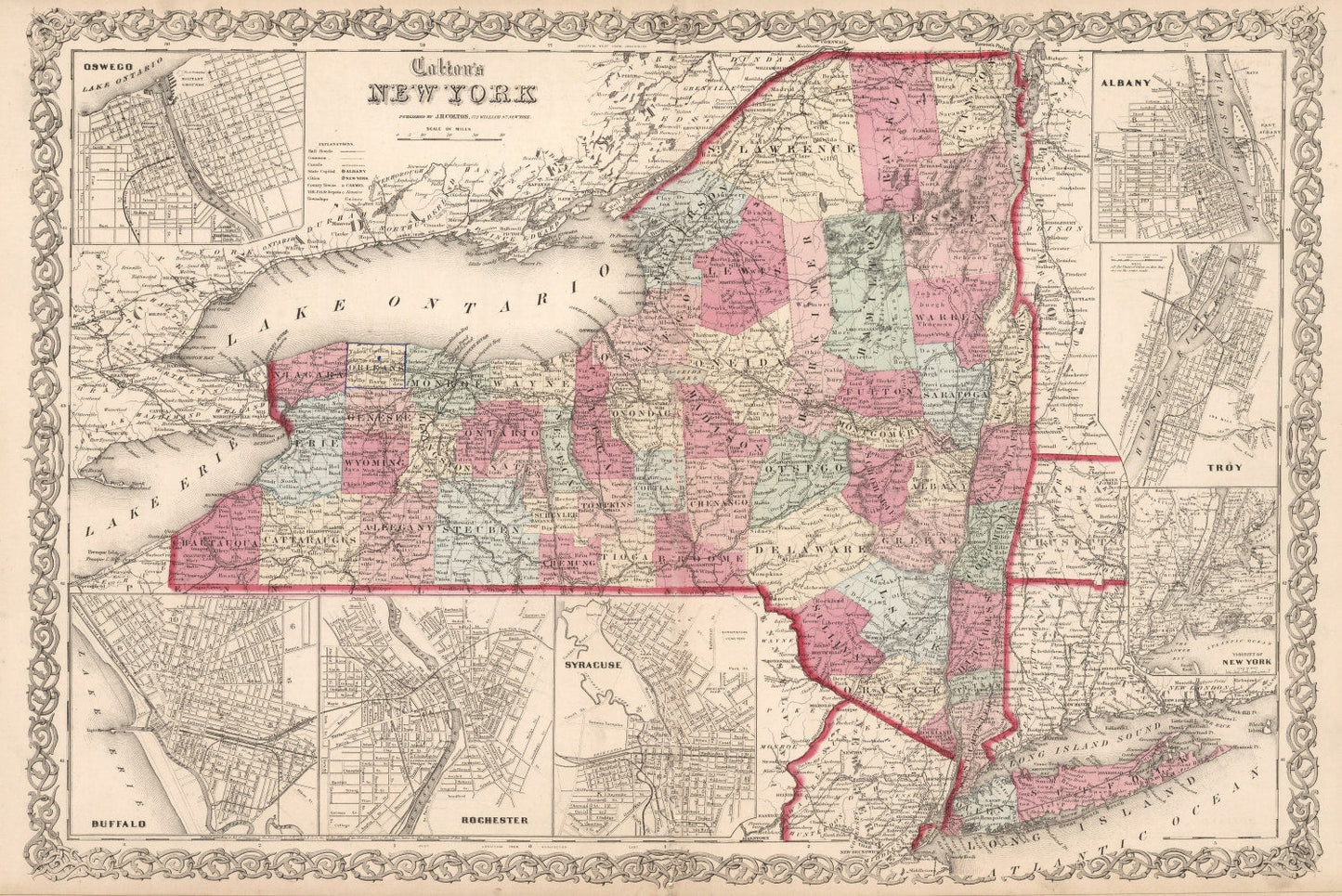 Vintage Map of New York 1861