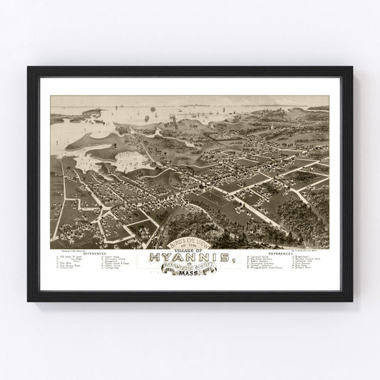 Vintage Map of Hyannis, Massachusetts 1884