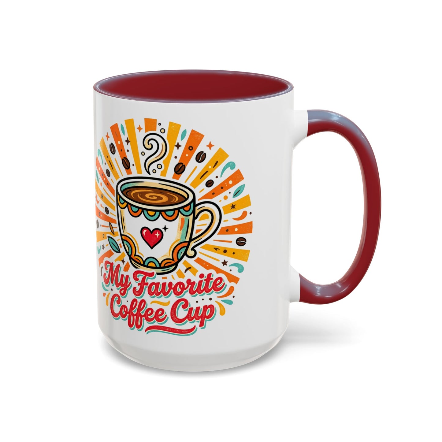 My Favorite Coffee Cup Accent Mug — Colorful Ceramic Coffee Mug (11/15oz)